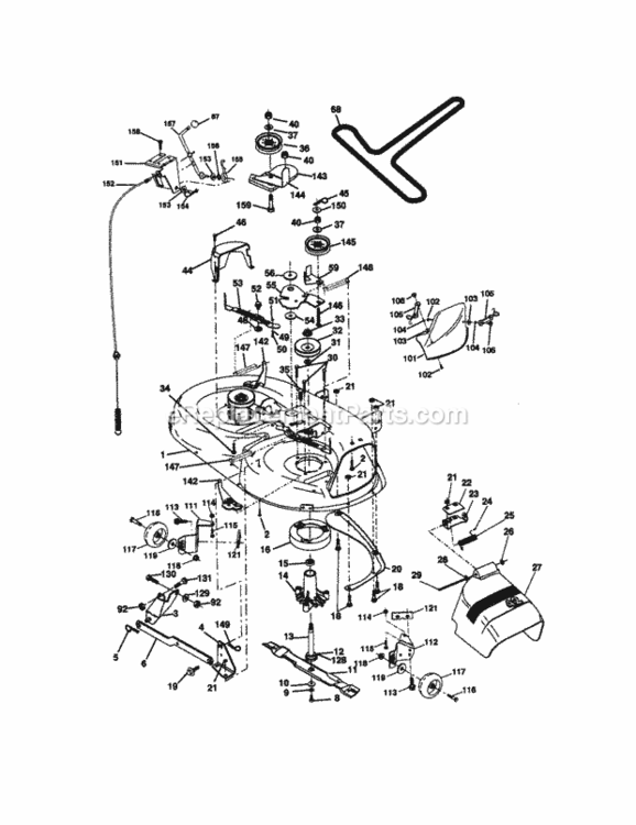 Page J Diagram and Parts List for 917270941  Craftsman Lawn Tractor