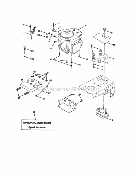 Page E Diagram and Parts List for 917270950  Craftsman Lawn Tractor
