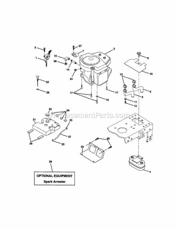 Page E Diagram and Parts List for 917270960  Craftsman Lawn Tractor