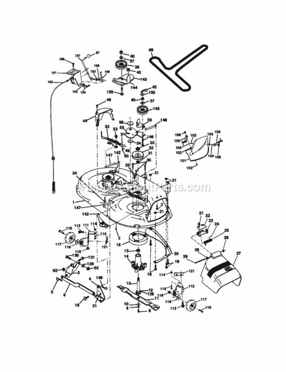 Page J Diagram and Parts List for 917270963  Craftsman Lawn Tractor