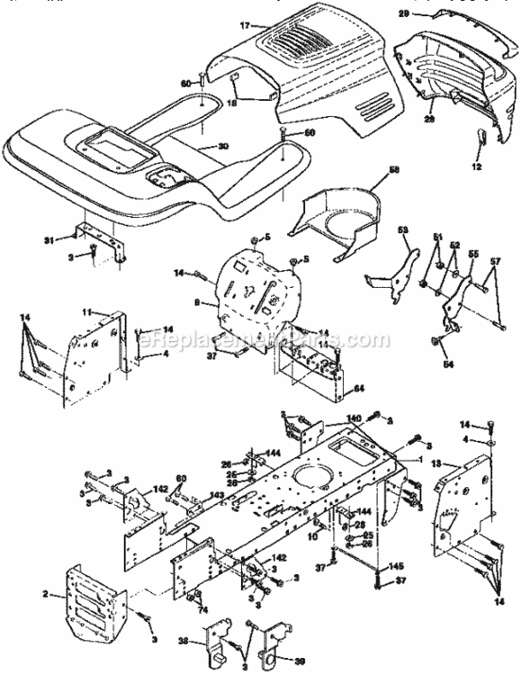 Page B Diagram and Parts List for 917271020  Craftsman Lawn Tractor