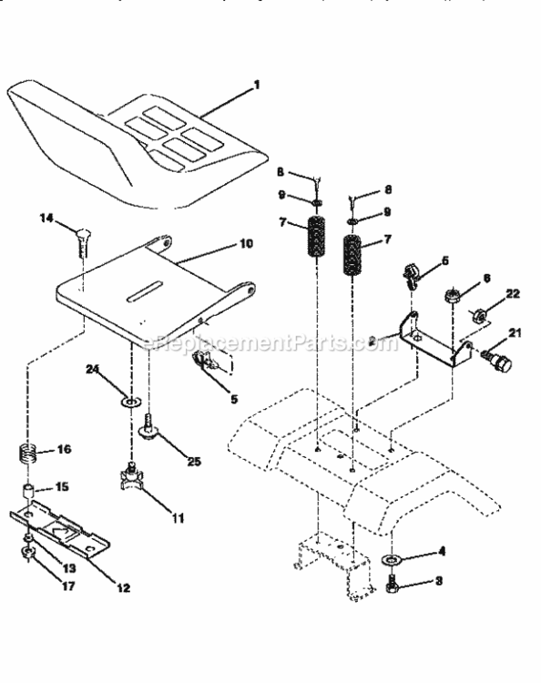 Page E Diagram and Parts List for 917271020  Craftsman Lawn Tractor