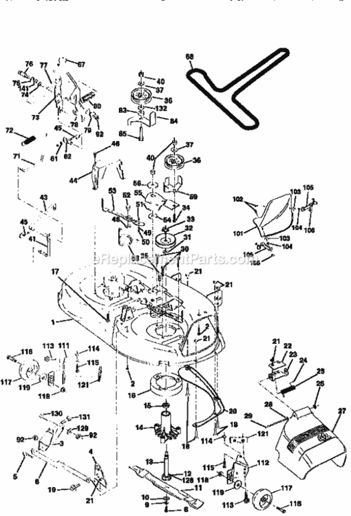 Page J Diagram and Parts List for 917271021  Craftsman Lawn Tractor