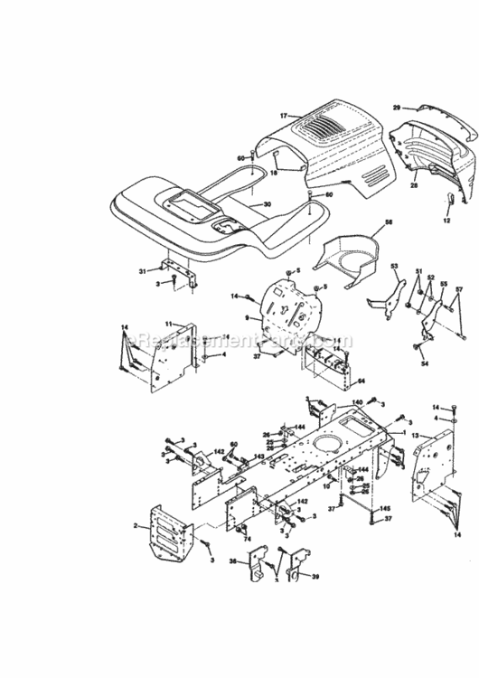Page B Diagram and Parts List for 917271022  Craftsman Lawn Tractor