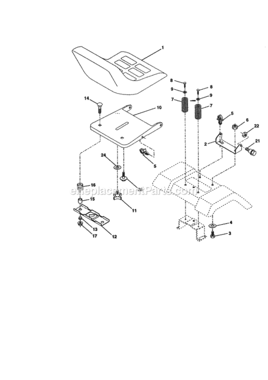 Page F Diagram and Parts List for 917271022  Craftsman Lawn Tractor