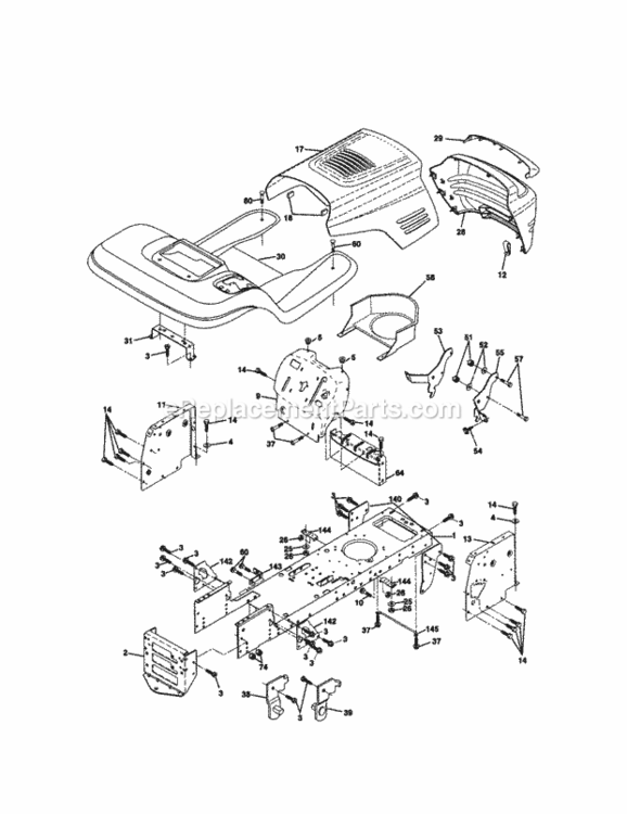 Page B Diagram and Parts List for 917271023  Craftsman Lawn Tractor