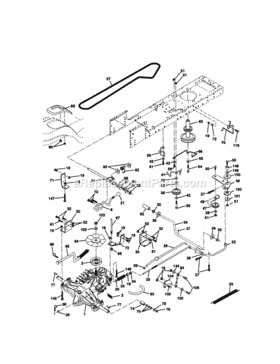 Page C Diagram and Parts List for 917271023  Craftsman Lawn Tractor