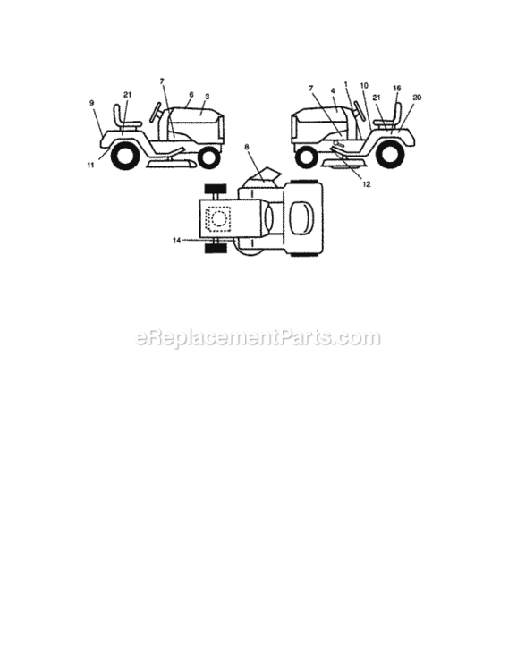 Page G Diagram and Parts List for 917271023  Craftsman Lawn Tractor