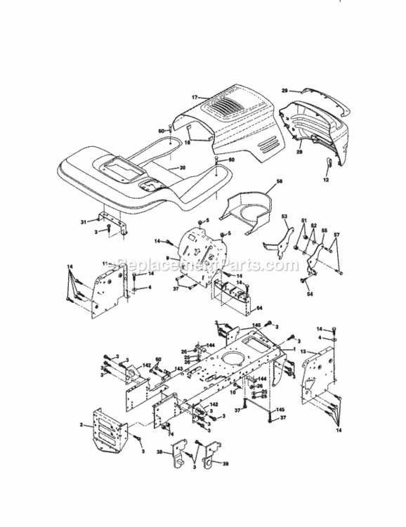 Page B Diagram and Parts List for 917271024  Craftsman Lawn Tractor