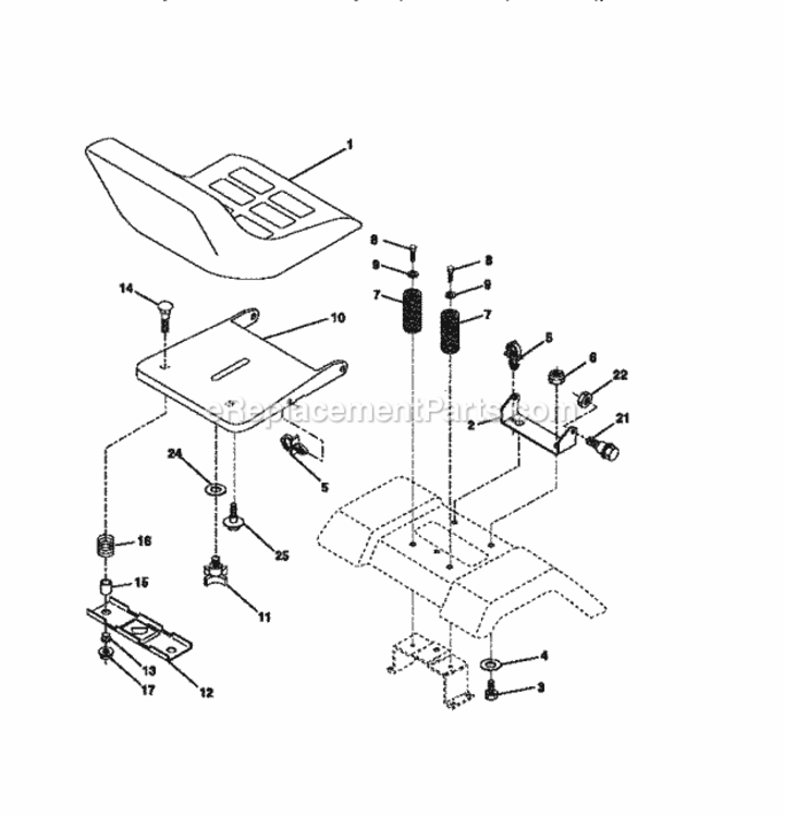 Page E Diagram and Parts List for 917271040  Craftsman Lawn Tractor