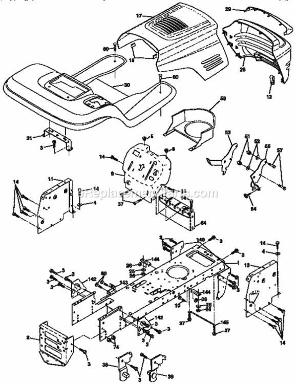 Page B Diagram and Parts List for 917271041  Craftsman Lawn Tractor