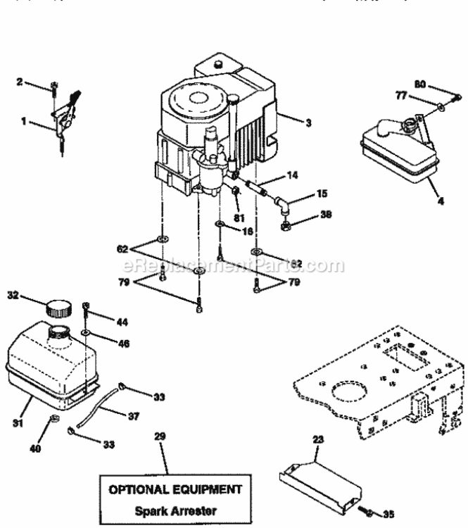 Page E Diagram and Parts List for 917271041  Craftsman Lawn Tractor
