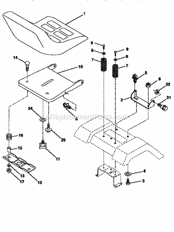 Page F Diagram and Parts List for 917271041  Craftsman Lawn Tractor