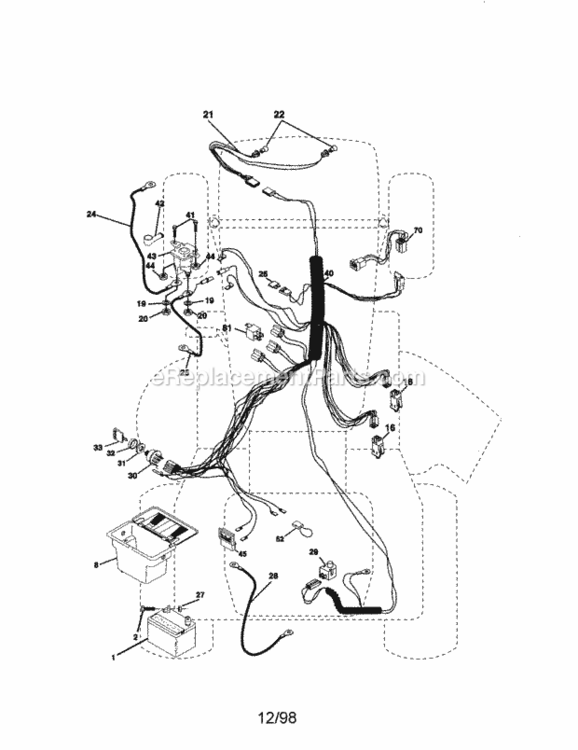 Page A Diagram and Parts List for 917271042  Craftsman Lawn Tractor