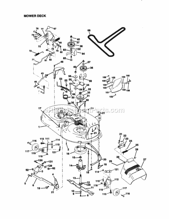 Page J Diagram and Parts List for 917271042  Craftsman Lawn Tractor