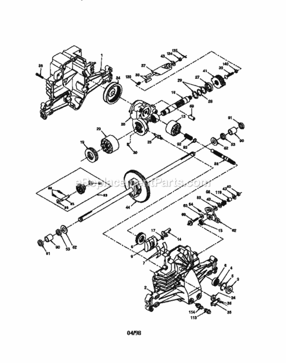 Page K Diagram and Parts List for 917271042  Craftsman Lawn Tractor