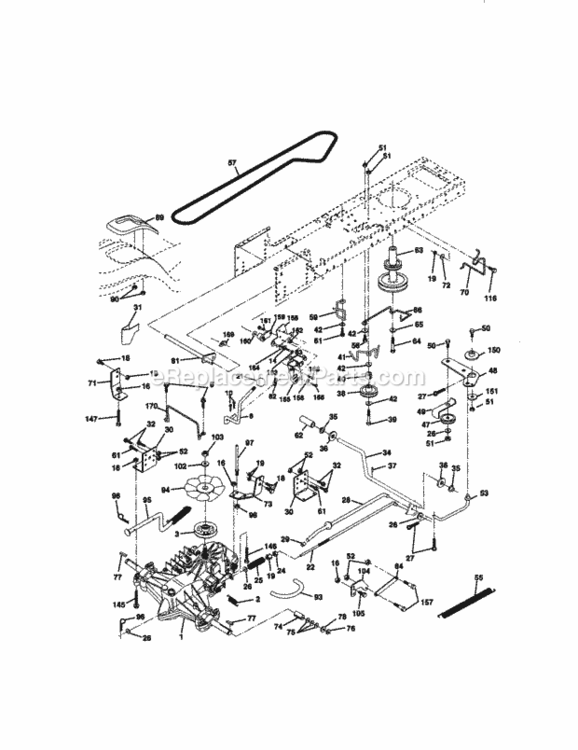 Page C Diagram and Parts List for 917271042  Craftsman Lawn Tractor