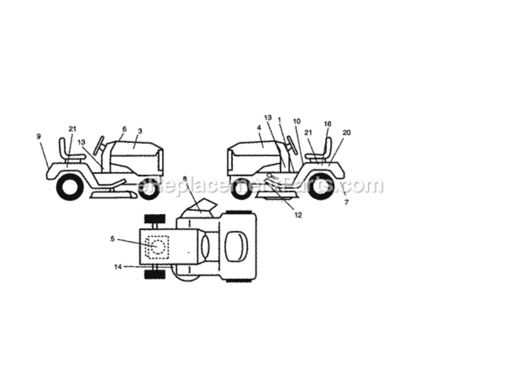 Page G Diagram and Parts List for 917271042  Craftsman Lawn Tractor