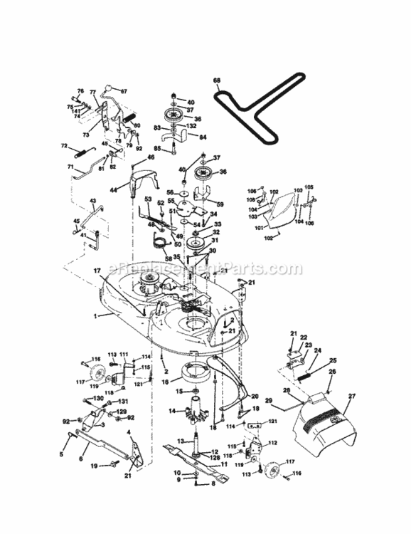 Page J Diagram and Parts List for 917271070  Craftsman Lawn Tractor