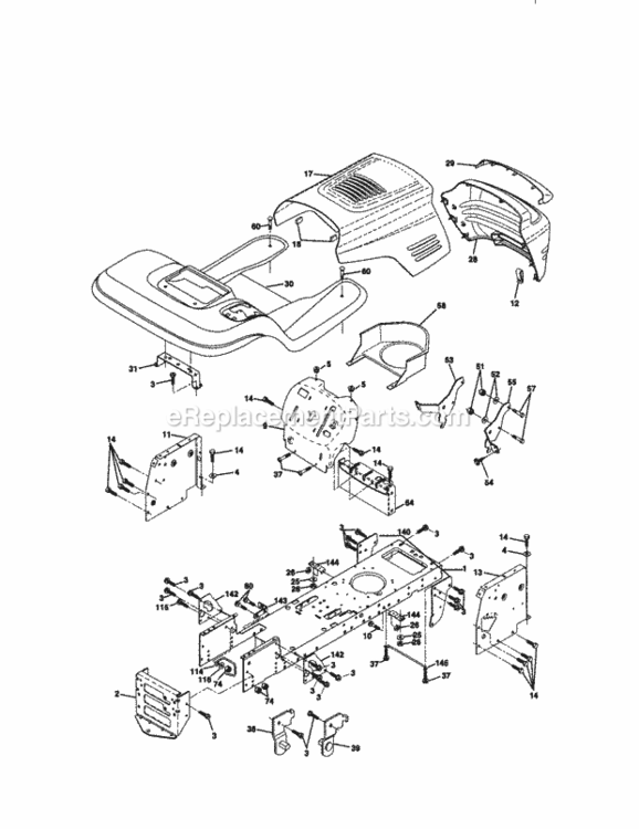 Page B Diagram and Parts List for 917271070  Craftsman Lawn Tractor
