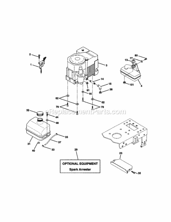 Page E Diagram and Parts List for 917271070  Craftsman Lawn Tractor