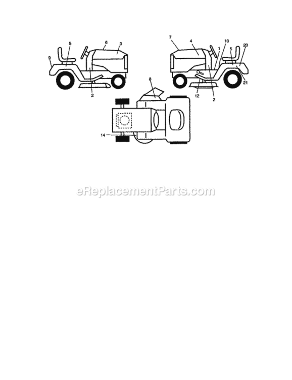 Page G Diagram and Parts List for 917271070  Craftsman Lawn Tractor