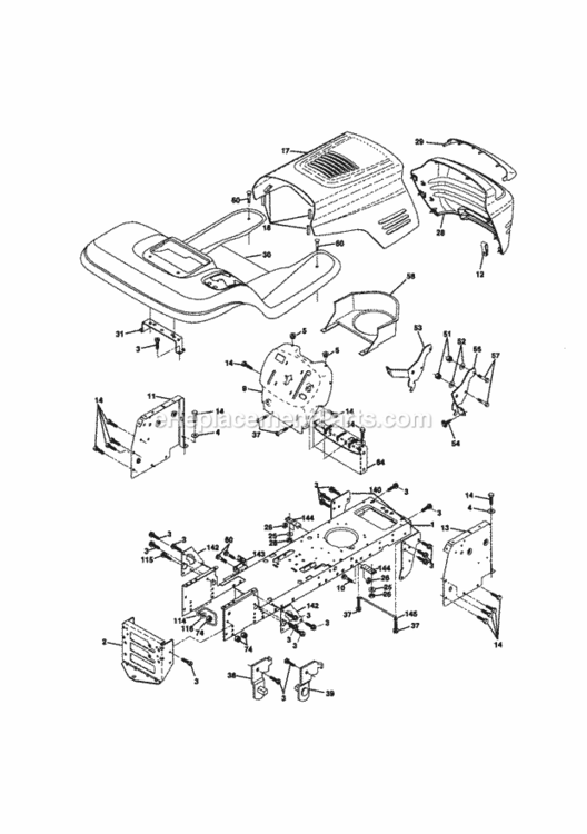 Page B Diagram and Parts List for 917271071  Craftsman Lawn Tractor