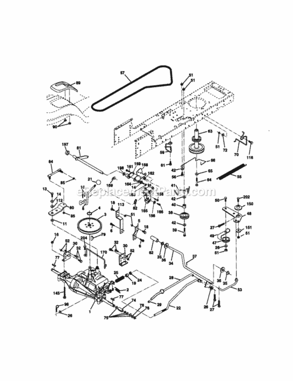 Page C Diagram and Parts List for 917271072  Craftsman Lawn Tractor