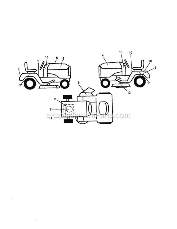 Page I Diagram and Parts List for 917271072  Craftsman Lawn Tractor
