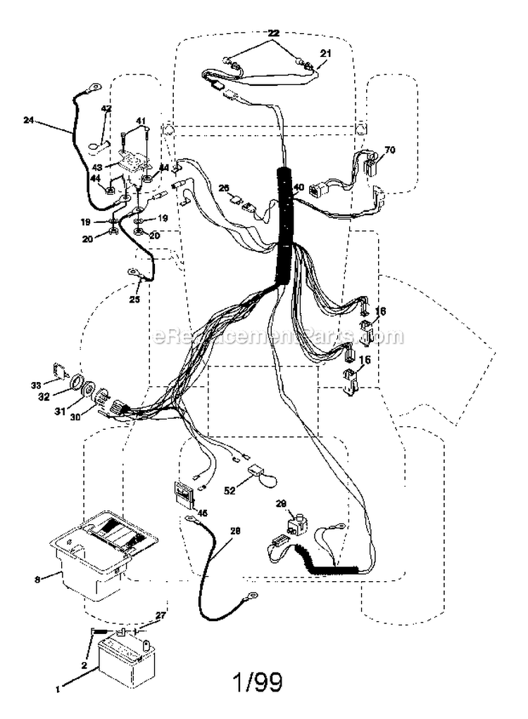 Electrical Diagram and Parts List for 917271080  Craftsman Lawn Tractor