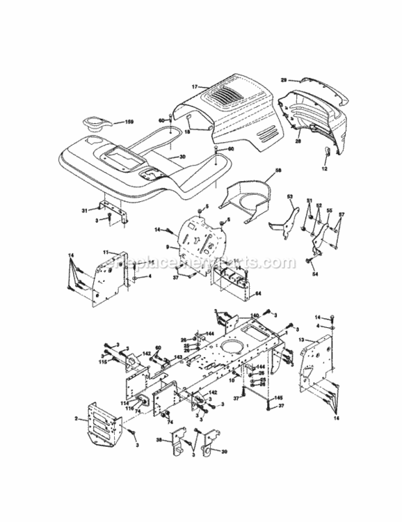 Page B Diagram and Parts List for 917271090  Craftsman Lawn Tractor