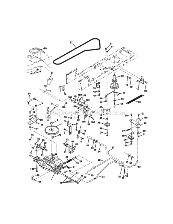 Page C Diagram and Parts List for 917271090  Craftsman Lawn Tractor