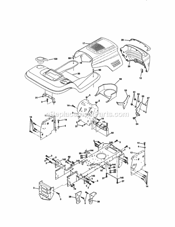 Page B Diagram and Parts List for 917271100  Craftsman Lawn Tractor