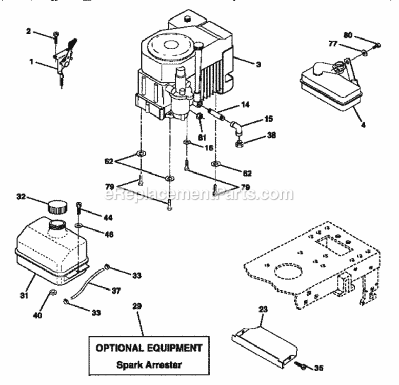 Page H Diagram and Parts List for 917271120  Craftsman Lawn Tractor