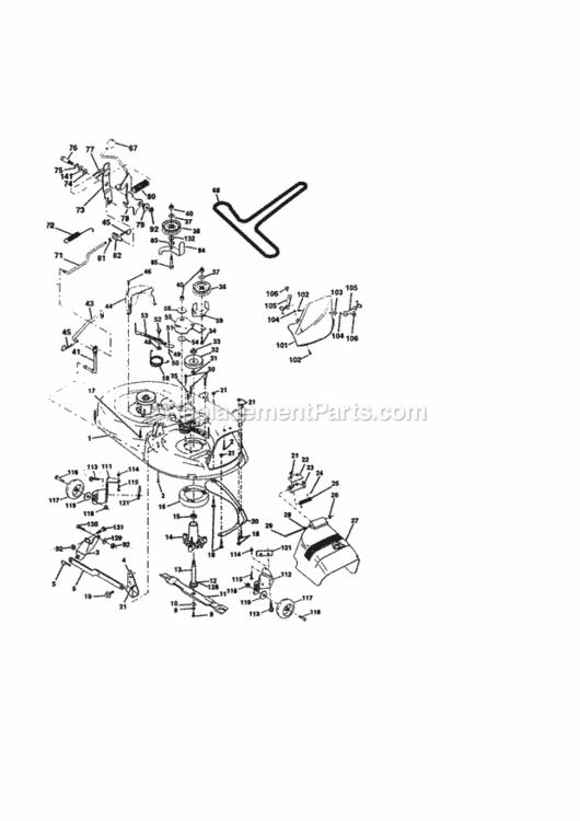 Page J Diagram and Parts List for 917271121  Craftsman Lawn Tractor