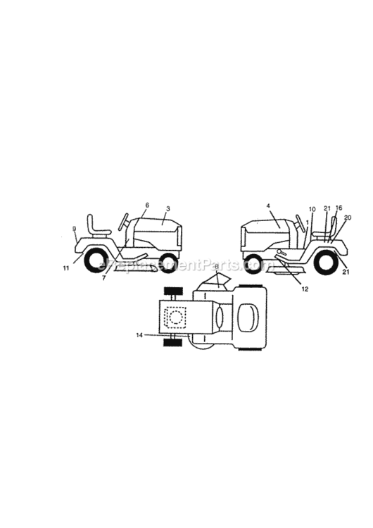 Page G Diagram and Parts List for 917271121  Craftsman Lawn Tractor
