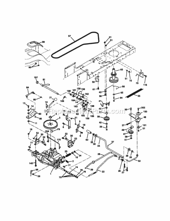 Page C Diagram and Parts List for 917271131  Craftsman Lawn Tractor