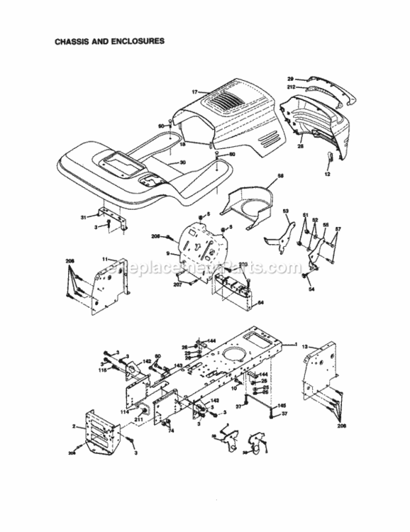 Page B Diagram and Parts List for 917271132  Craftsman Lawn Tractor