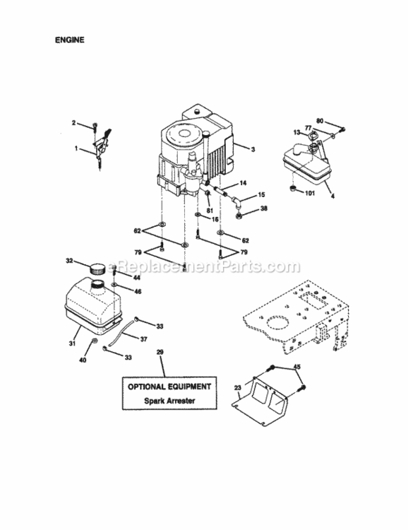 Page E Diagram and Parts List for 917271132  Craftsman Lawn Tractor