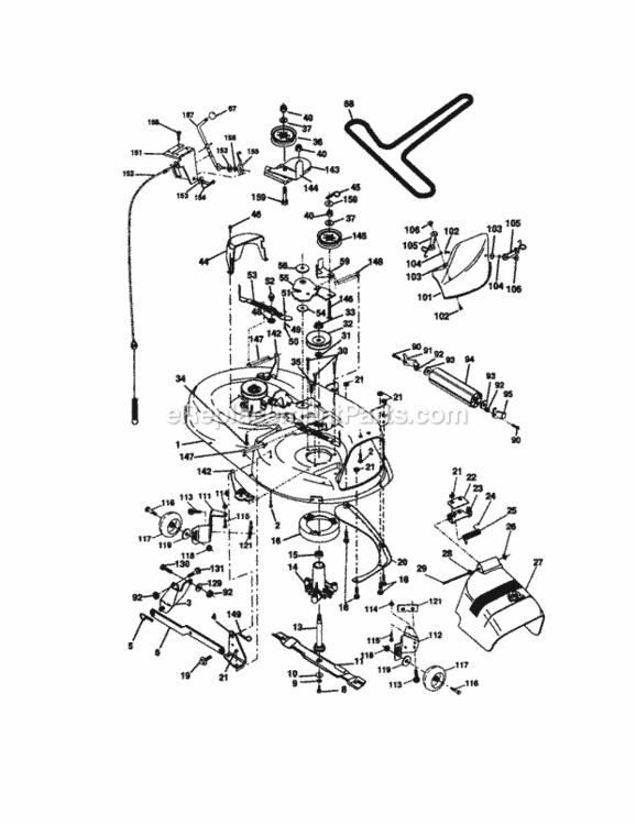 Page J Diagram and Parts List for 917271133  Craftsman Lawn Tractor