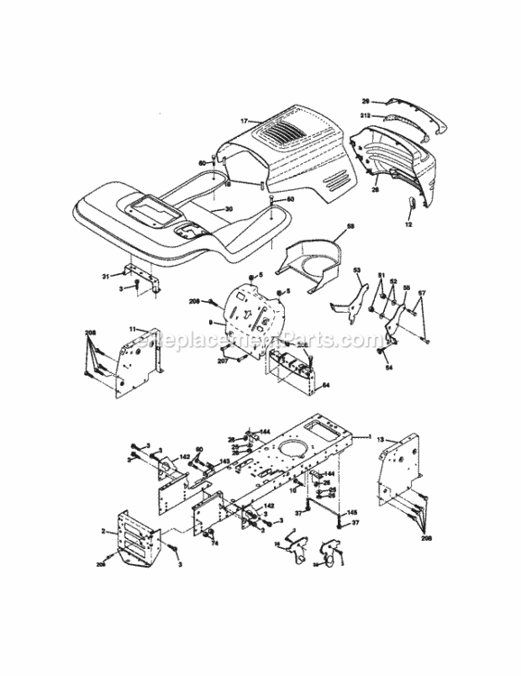 Page B Diagram and Parts List for 917271141  Craftsman Lawn Tractor