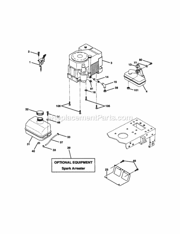 Page E Diagram and Parts List for 917271141  Craftsman Lawn Tractor