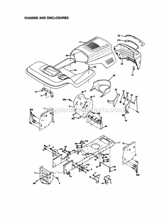 Page B Diagram and Parts List for 917271142  Craftsman Lawn Tractor