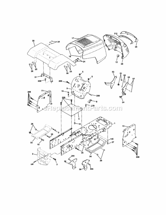 Page B Diagram and Parts List for 917271150  Craftsman Lawn Tractor
