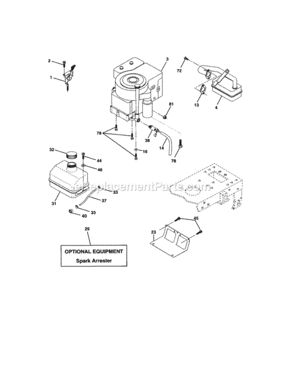 Page E Diagram and Parts List for 917271150  Craftsman Lawn Tractor