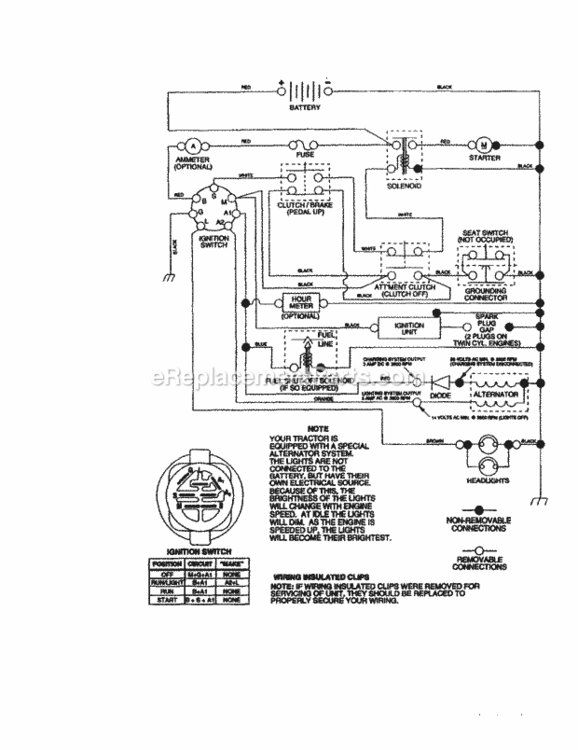 Page K Diagram and Parts List for 917271190  Craftsman Lawn Tractor