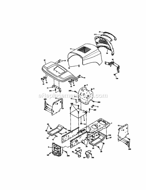 Page B Diagram and Parts List for 917271190  Craftsman Lawn Tractor