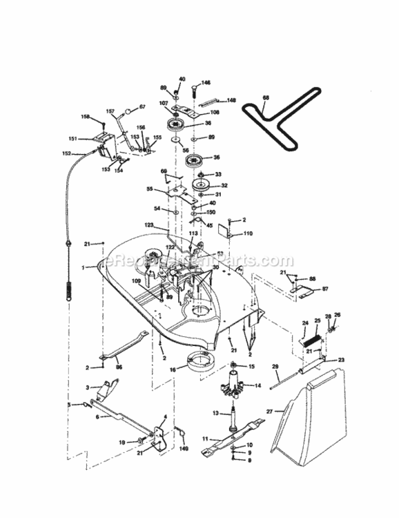 Page J Diagram and Parts List for 917271470  Craftsman Lawn Tractor