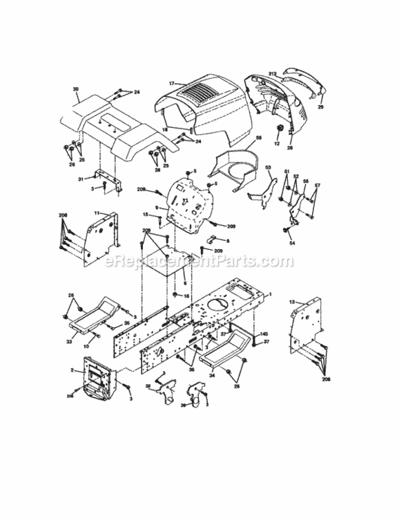 Page B Diagram and Parts List for 917271470  Craftsman Lawn Tractor