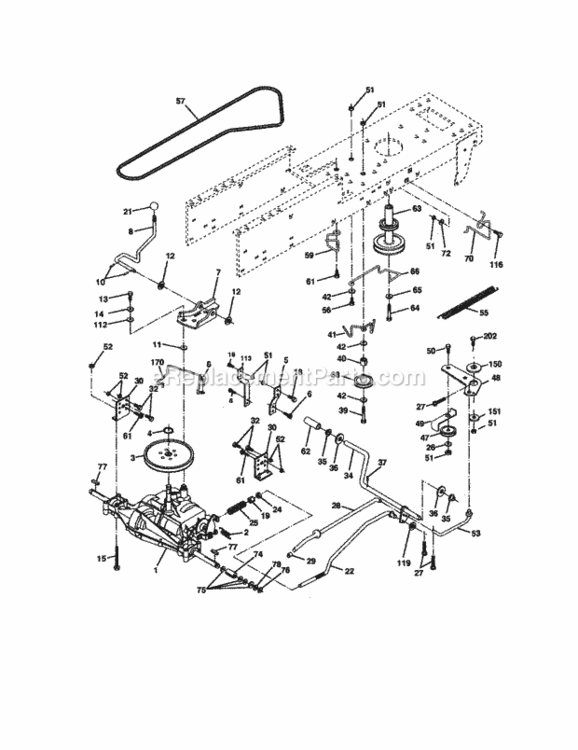 Page C Diagram and Parts List for 917271470  Craftsman Lawn Tractor